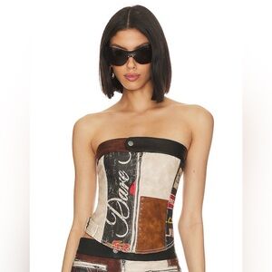 Jaded London Daytona Faux Leather Corset Top
